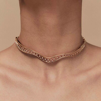 Foto Choker Aramado com Zircônias e Banho de Ouro 18K - Elegância Clássica com Brilho Moderno