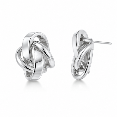 Foto Brinco Knot com Banho de Ródio Branco