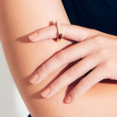Foto Anel Square Banho Ouro 18K