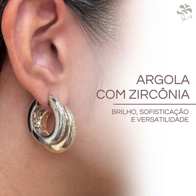 Argola com Zircônia - Brilho, Sofisticação e Versatilidade