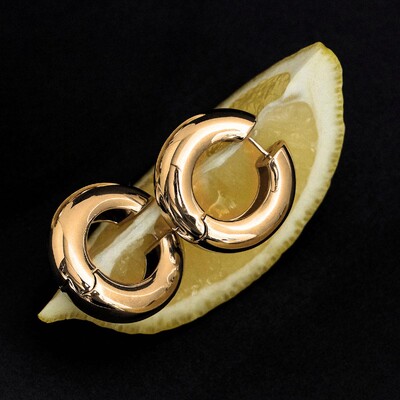 Foto Brinco Argola com Banho de Ouro 18K