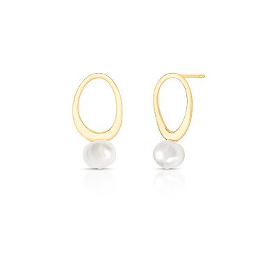 FotoBrinco Turner com Pérola Natural e Banho de Ouro 18K