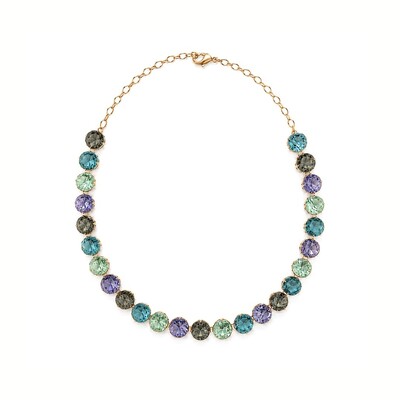Foto Colar Riviera Primavera com Cristais Coloridos e Banho de Ouro 18K