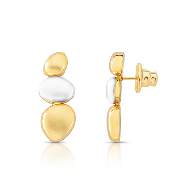 Foto Brinco Niemeyer Acetinado - Design Escultural com Mix de Banhos Ouro 18K e Ródio