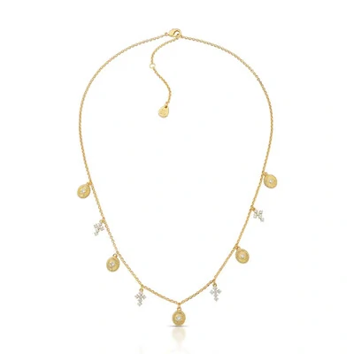 FotoColar Fé Minimalista com pingentes em Banho de Ouro 18K e Zircônias