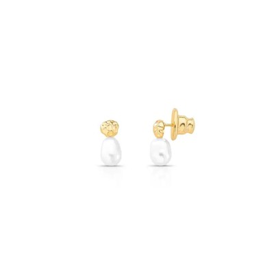 Foto Brinco Belém P com Pérola Shell - Banho de Ouro 18K | Clássico Repaginado