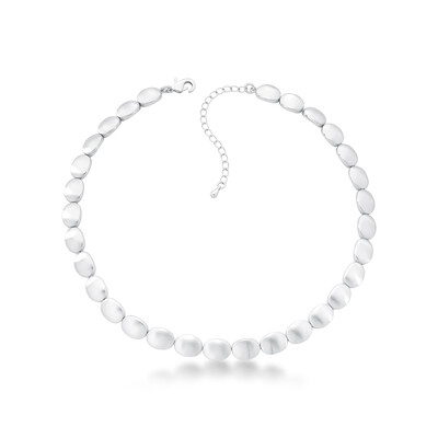 Foto Colar Irene com Banho de Ródio Branco e acabamento acetinado