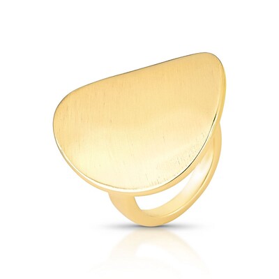 Foto Anel Essenza Oval Banho de Ouro 18k Acetinado