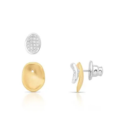 Foto Brinco Joana Petit - Elegância Delicada com Zircônias e Mix de Banhos