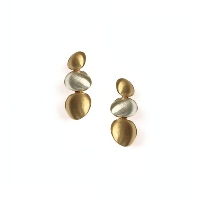 Foto Brinco Niemeyer Acetinado - Design Escultural com Mix de Banhos Ouro 18K e Ródio