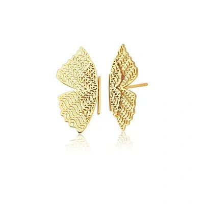 Foto Brinco Renda Butterfly Banho Ouro 18K