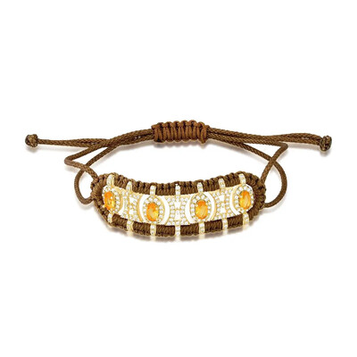 Foto Pulseira Boho com Cristais, Zircônias e Banho de Ouro 18K