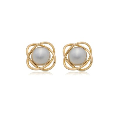 Foto Brinco Emoriô - Design Orgânico com Acabamento Acetinado e Mix de Banhos Ouro 18K e Ródio Branco