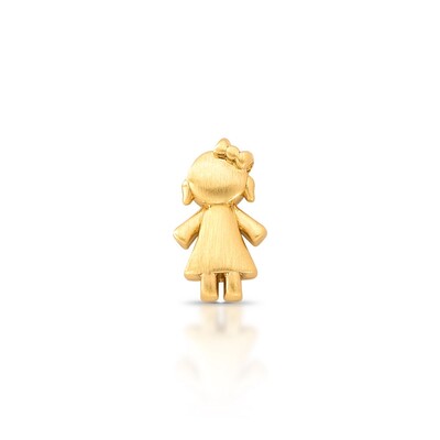 Foto Pingente Menina Acetinado com Banho de Ouro 18k