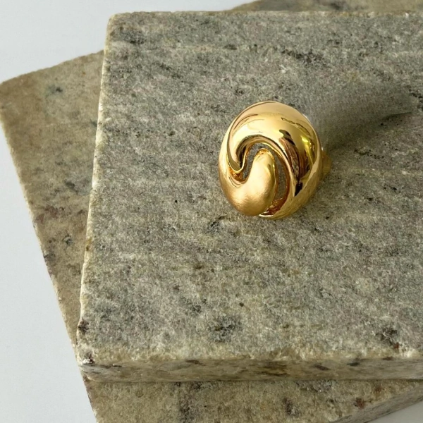 Anel Encontro Banho Ouro 18K