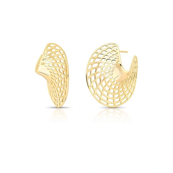 Brinco Swirl Aramado com Banho de Ouro 18K