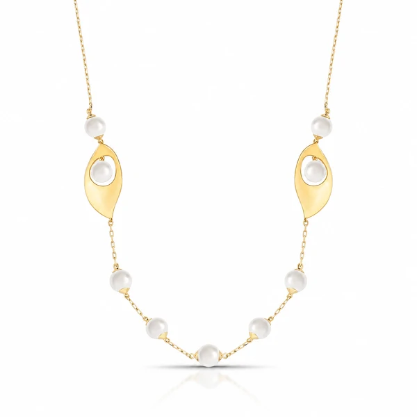 Colar Dune Pendente com Pérola Barroca e Banho de Ouro 18K