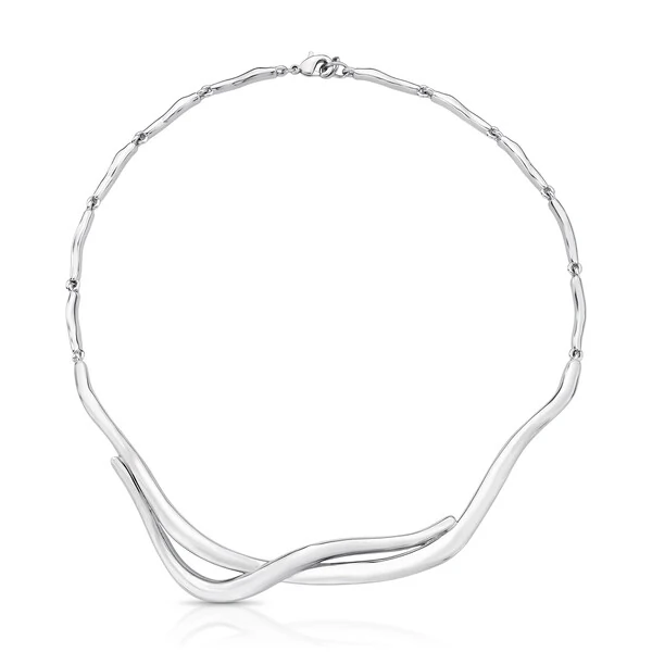 Colar Ramo Banho Ródio Branco