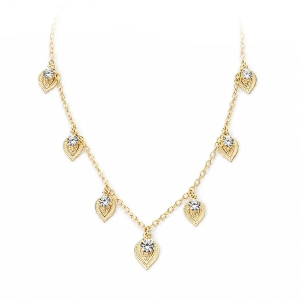Colar Beth com Zircônias e Banho de Ouro 18K