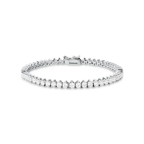 Pulseira Riviera 3 pontos com Zircônias e Banho de Ródio Branco
