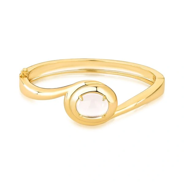 Pulseira Jilli com Cristal translúcido e Banho de Ouro 18K