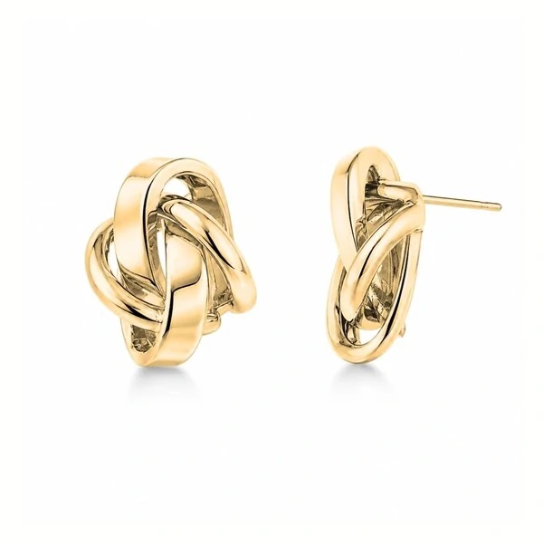 Brinco Knot com Design Entrelace e Banho de Ouro 18K
