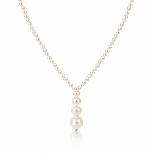 Colar Gravata Pérola Shell Banho Ouro 18K