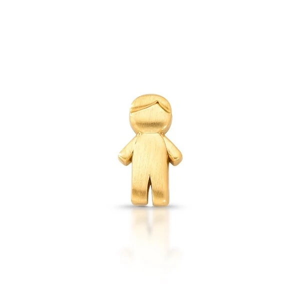 Pingente Menino Acetinado com Banho de Ouro 18k