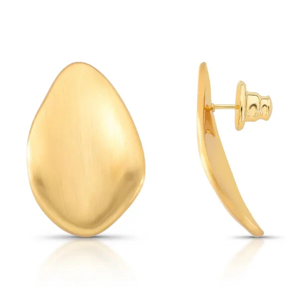 Brinco Annie Acetinado com Banho de Ouro 18K
