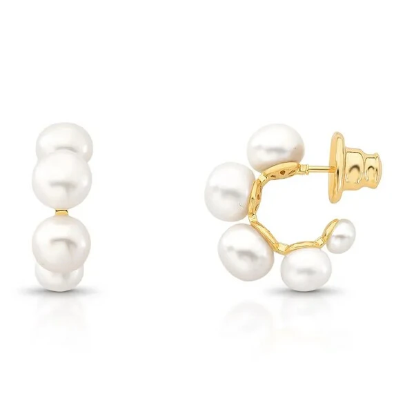 Brinco com Pérola Shell e Banho de Ouro 18K