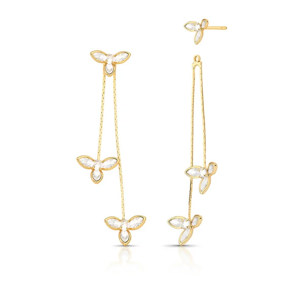 Brinco Luhli com Zircônias e Banho de Ouro 18K