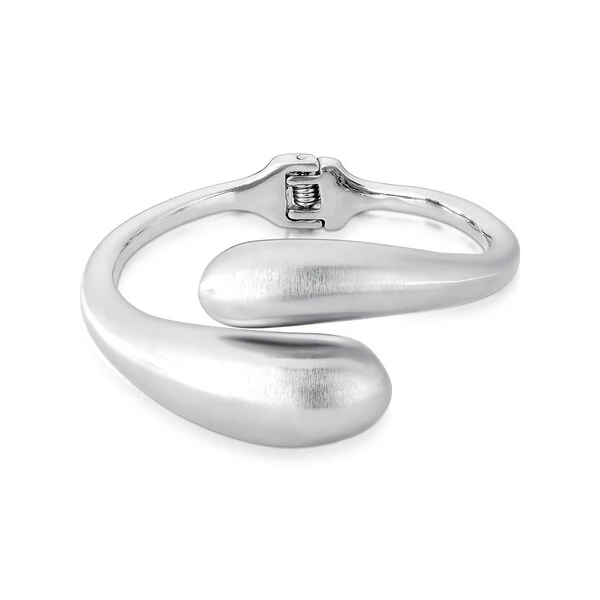 Bracelete Encontro com Banho de Ródio Branco e acabamento acetinado