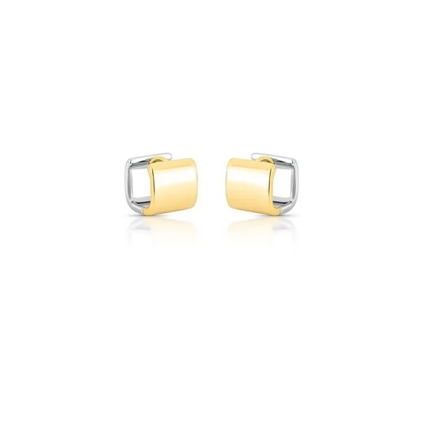 Argola Click - Design Moderno com Mix de Banhos Ouro 18K e Ródio Branco