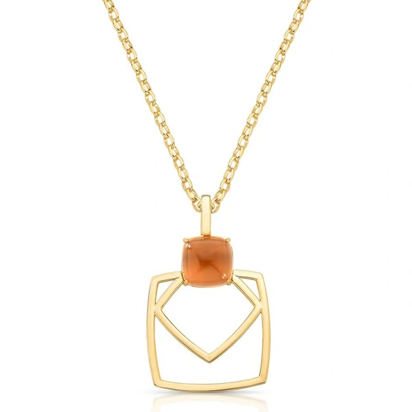Colar Apricot com Cristal e Banho de Ouro 18k