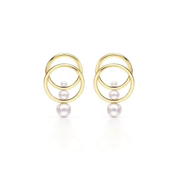 Brinco Gilberto com Pérolas e Banho de Ouro 18k