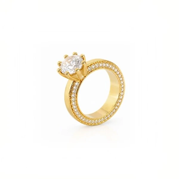 Anel Diana com Banho de Ouro 18K
