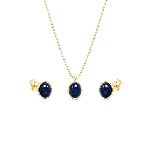 Conjunto Eva com Pedra Estrela e Banho de Ouro 18K