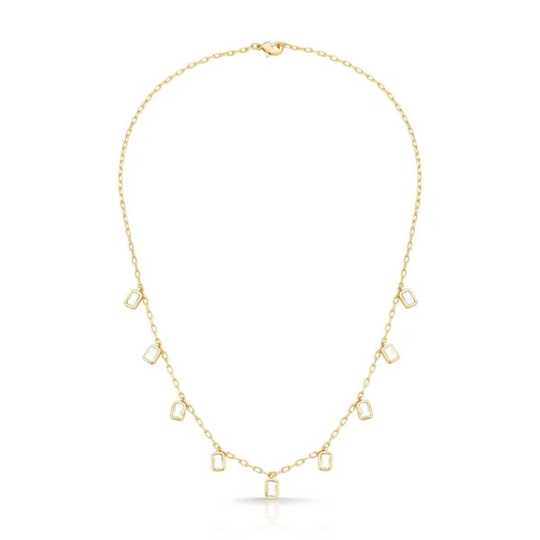 Colar Vidal com Cristais e Banho de Ouro 18K