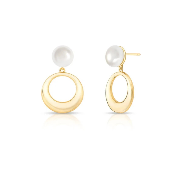 Brinco Abdul com Pérolas Shell e Banho de Ouro 18K
