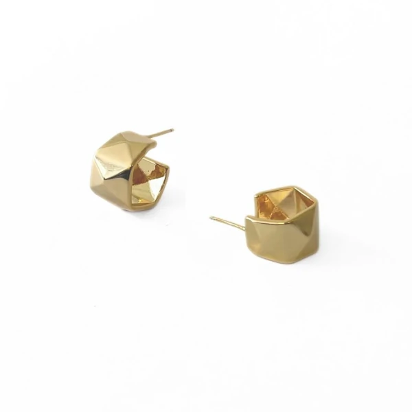 Brinco Gran Geometria Banho Ouro 18K