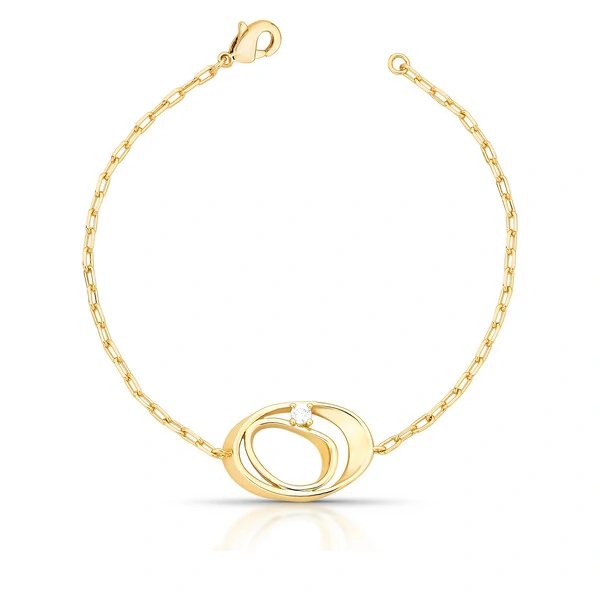 Pulseira Mocho com Zircônias e Banho de Ouro 18K