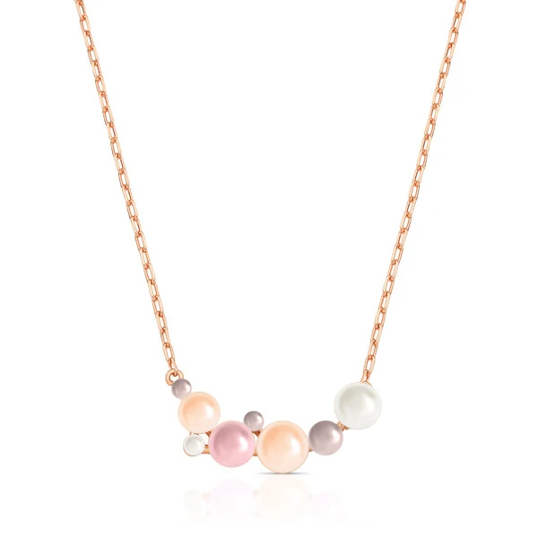 Colar Beth com Pérolas e Banho de Ouro Rosé