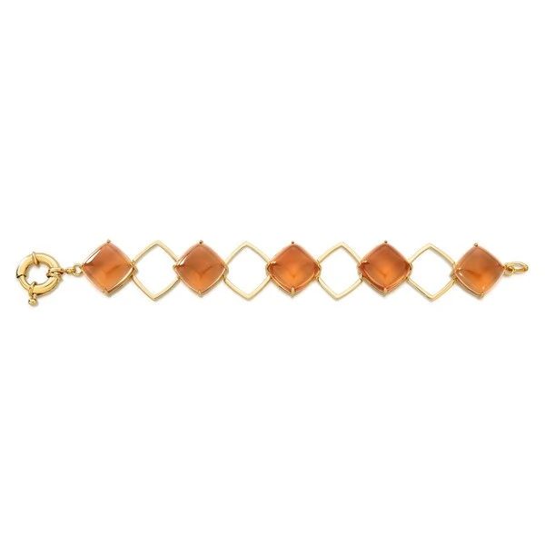 Pulseira Apricot com Cristal e Banho de Ouro 18k