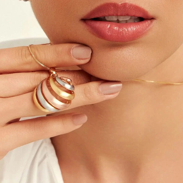 Colar Mix de Banhos com Ouro 18K, Rosé e Ródio Branco Acetinado