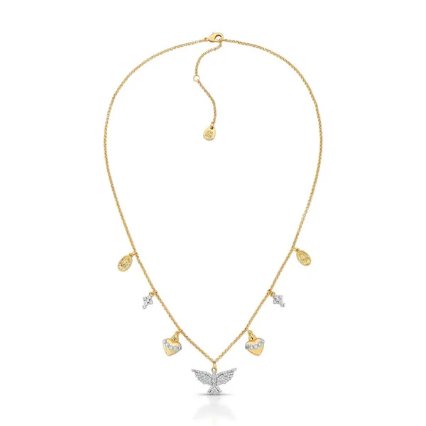 Colar Fé II com pingentes em Banho de Ouro 18K e Zircônias