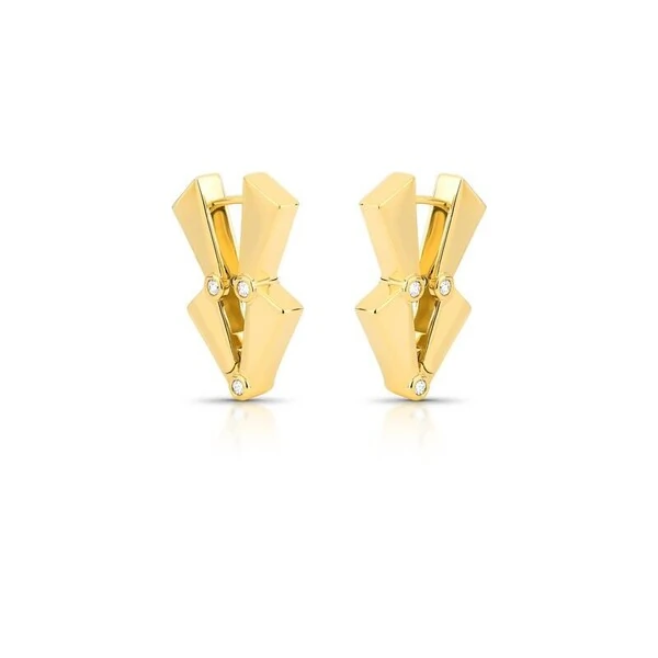 Brinco Warhol - Design Moderno com Zircônias e Banho de Ouro 18K