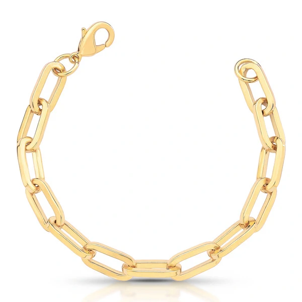 Pulseira Elos Quadrados com Banho de Ouro 18K