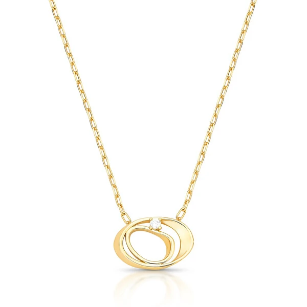 Colar Mocho com Zircônias e Banho de Ouro 18K