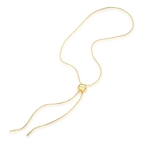 Colar Bool Longo com Banho de Ouro 18K