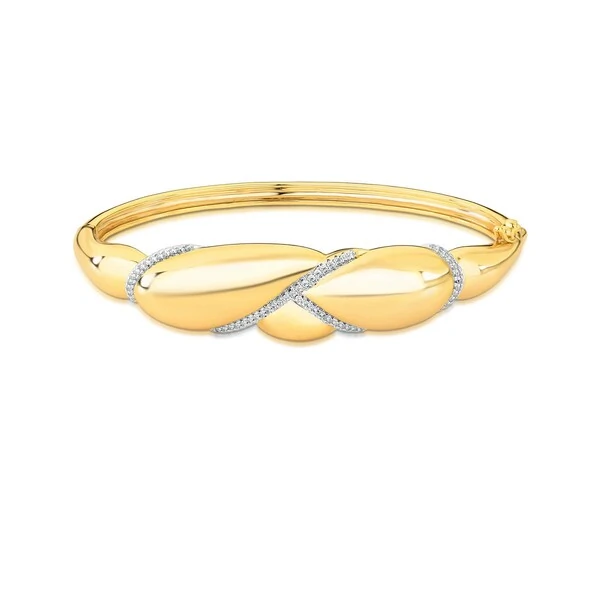 Bracelete Auguri com Zircônias e Banho Ouro 18K | Design Fluido e Sofisticado